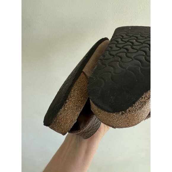 Birkenstock Arizona W/ Strap Leather Women's Sandals 42 11 Unisex Brown Leather - Picture 6 of 7